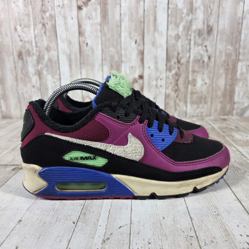 Nike Air Max 90 Premium Black Berry Blue Lime CT1891-500 Womens 8.5